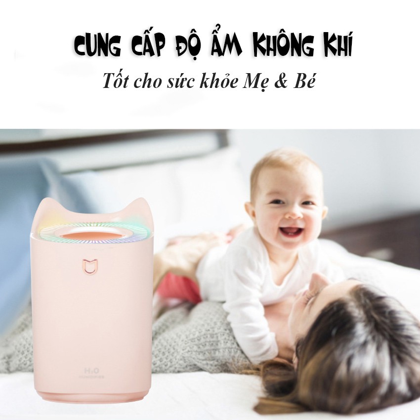 [Tặng Tinh Dầu Chanh Sả] Máy Xông Tinh Dầu; Máy Phun Sương; Đèn Xông Tinh Dầu Có Đèn Led Đổi Màu; Dung Tích Lớn 3000ml