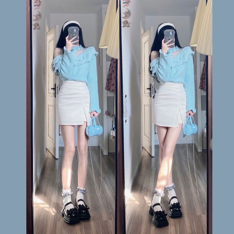 Áo Len Cao Cấp Phối Bèo Nhún Thiết Kế Mới Thời Trang Dành Cho Mùa Xuân