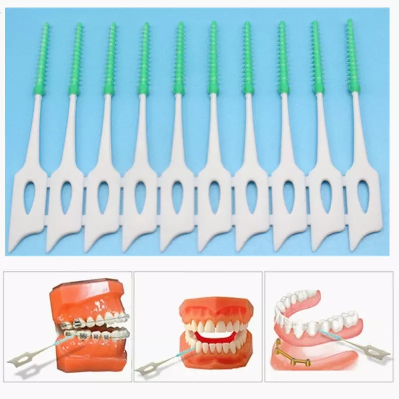 [Hàng mới về] Set 20 cây chải kẽ răng silicon mềm chăm sóc răng miệng cho người lớn