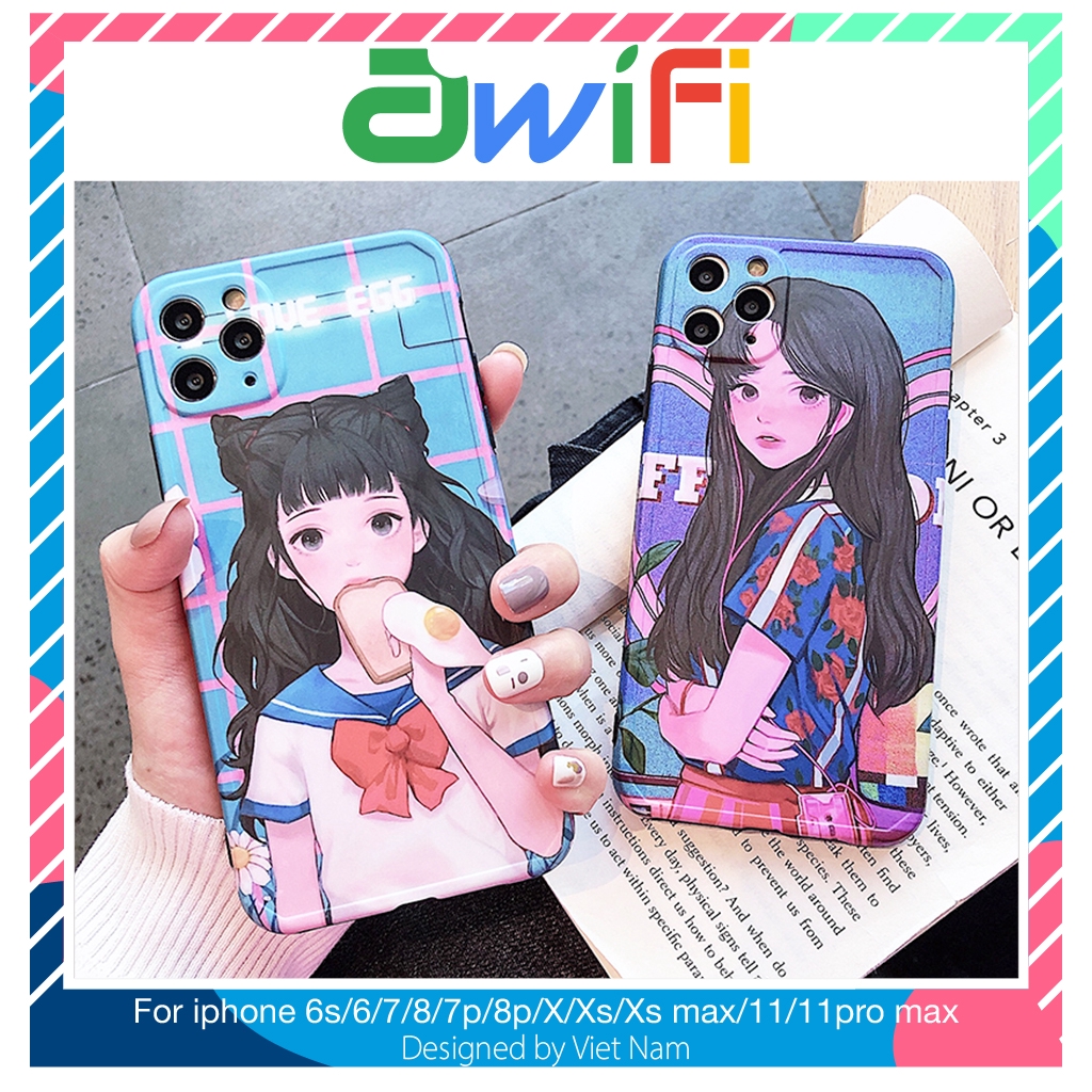 Ốp iphone - Ốp lưng imd new 2 cô gái Nhật Bản 6/6s/6plus/6splus/7/8/7plus/8plus/x/xs/xsmax/11/11promax-Awifi U2-4(BX)