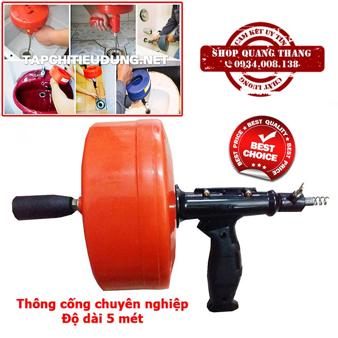 Dụng cụ dây thông cống chuyên nghiệp 5 mét