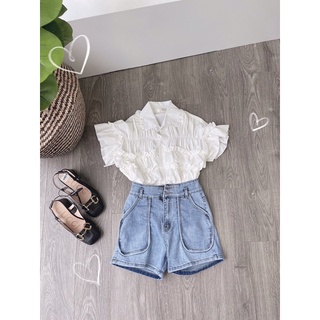 Áo kiểu bèo đính ngọc