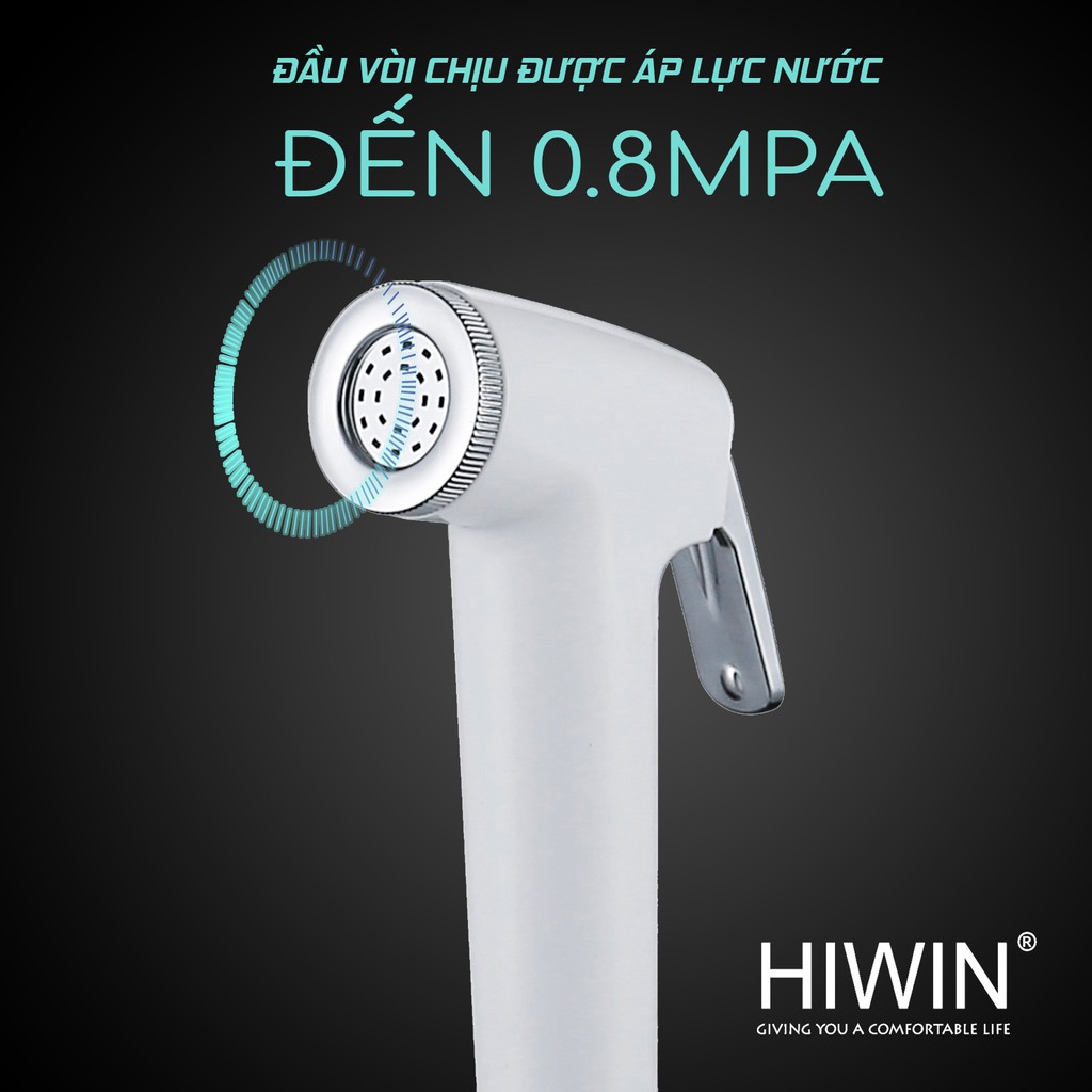 Vòi xịt vệ sinh đa năng Hiwin PJF-301 nhựa ABS trắng sứ cao cấp