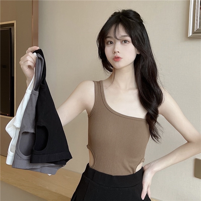 Áo Bra Nữ Cotton Khoét Eo Dáng Lửng Có Đệm Ngực Trend Mới 9058