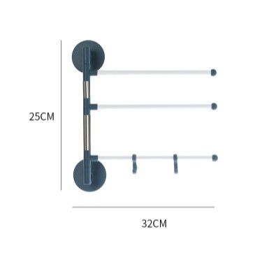 Giá treo khăn,Móc treo khăn nhà tắm  dán tường xoay 180 ,3 chạc ,5 chạc