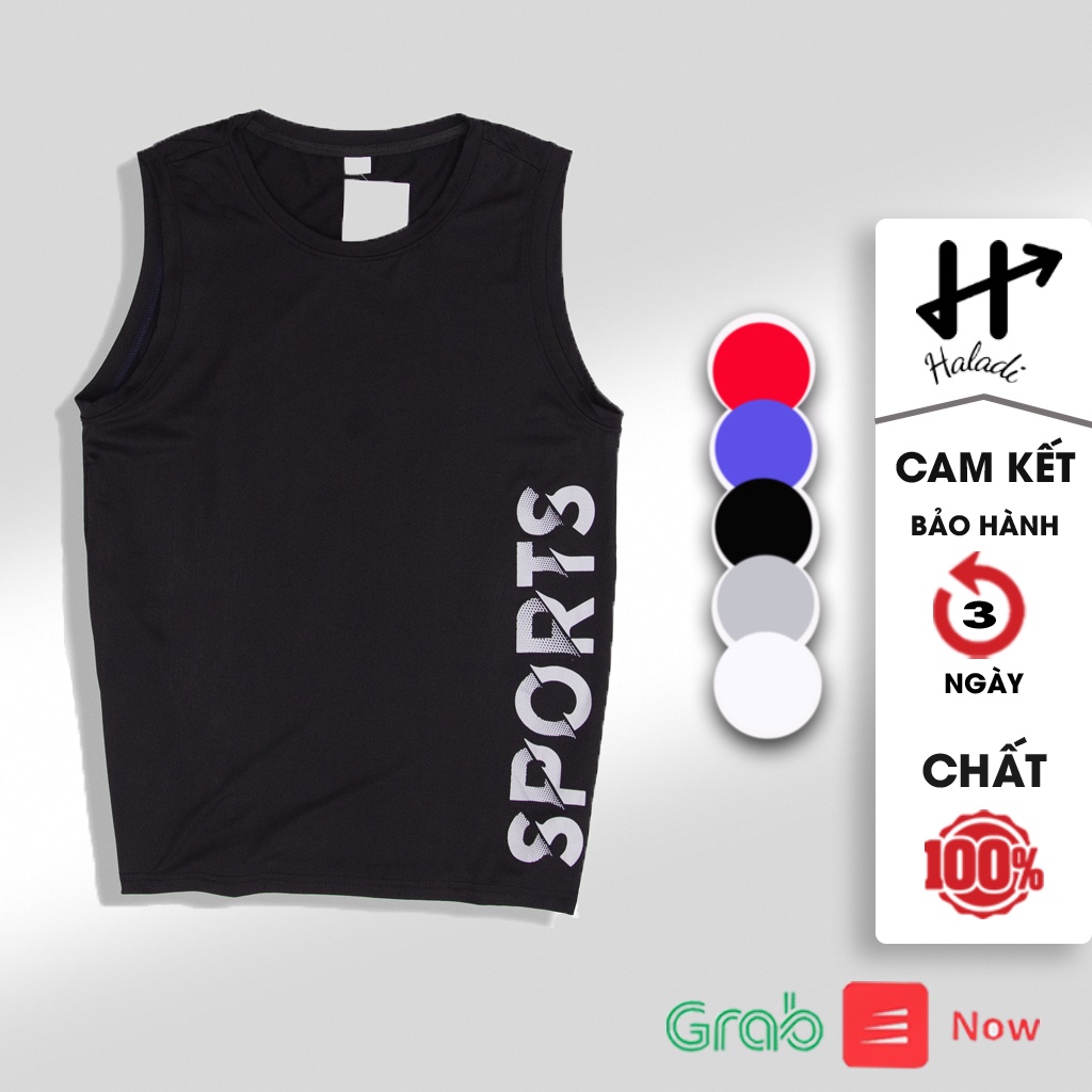 Áo Ba Lỗ Thể Thao Nam cổ tròn Áo tanktop Thun Lạnh mặc nhà đẹp giá rẻ HALADI AT12