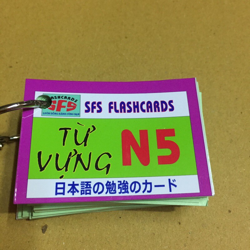 trọn bộ 3 xâu thẻ thẻ flashcards n5 từ vựng kanji ngữ pháp