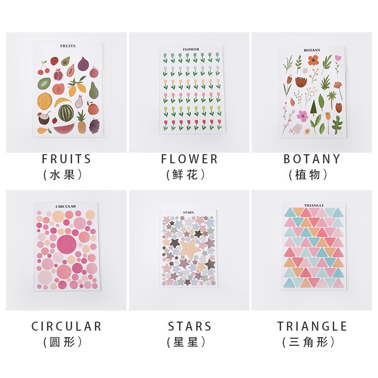 Set Sticker trang trí dễ thương cute, hình dán trang trí sổ tay sổ nhật ký thiệp, quà tặng