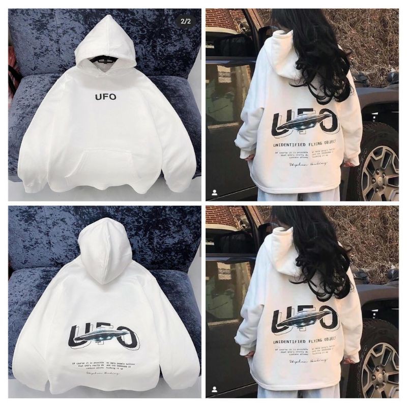 Áo Khoác Hoodie In Hình Đĩa Bay UFO Form Dưới 58kg - Chất vải nỉ lót bông mềm mại, thoải mái khi mặc