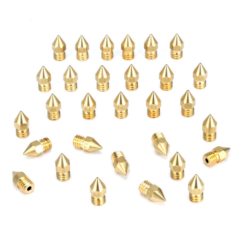 Bộ 50 Vòi Phun Máy In 3d Mạ Vàng K8 0.4 mm Cho Ender 3 Anet A8 Makerbot Mk8 C-10 Cr-10S S4 S5 3pro 5 | BigBuy360 - bigbuy360.vn