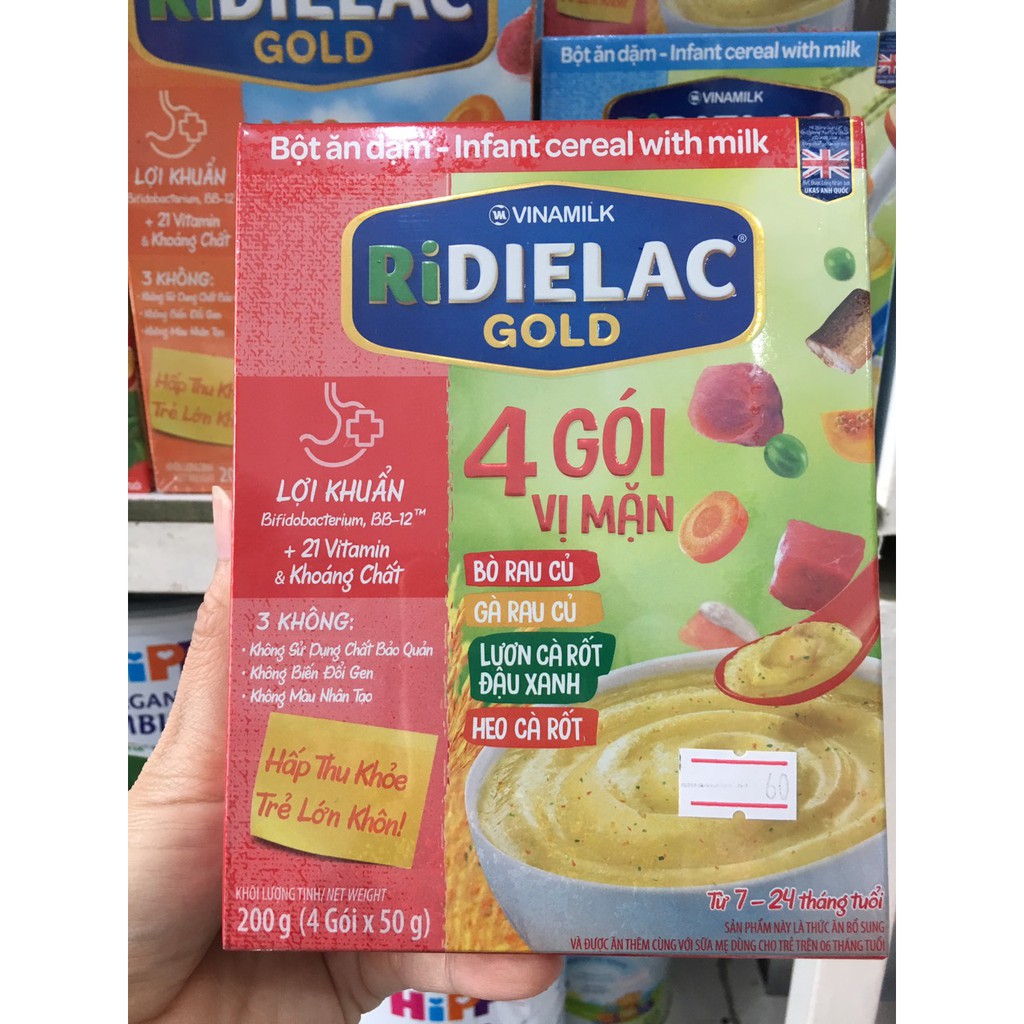 BỘT ĂN DẶM RIDIELAC GOLD 4 GÓI VỊ MẶN- 4 GÓI 50G