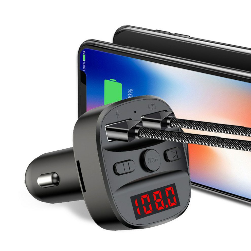 T60 Universal Car Charger FM Transmitter Wireless 5.0 Car Audio MP3 Player