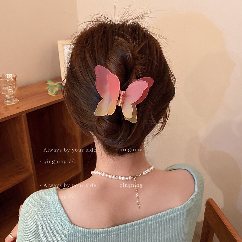 Kẹp Tóc Hình Bướm Cỡ Lớn Màu Sắc Phong Cách Hàn Quốc Thời Trang Cho Nữ