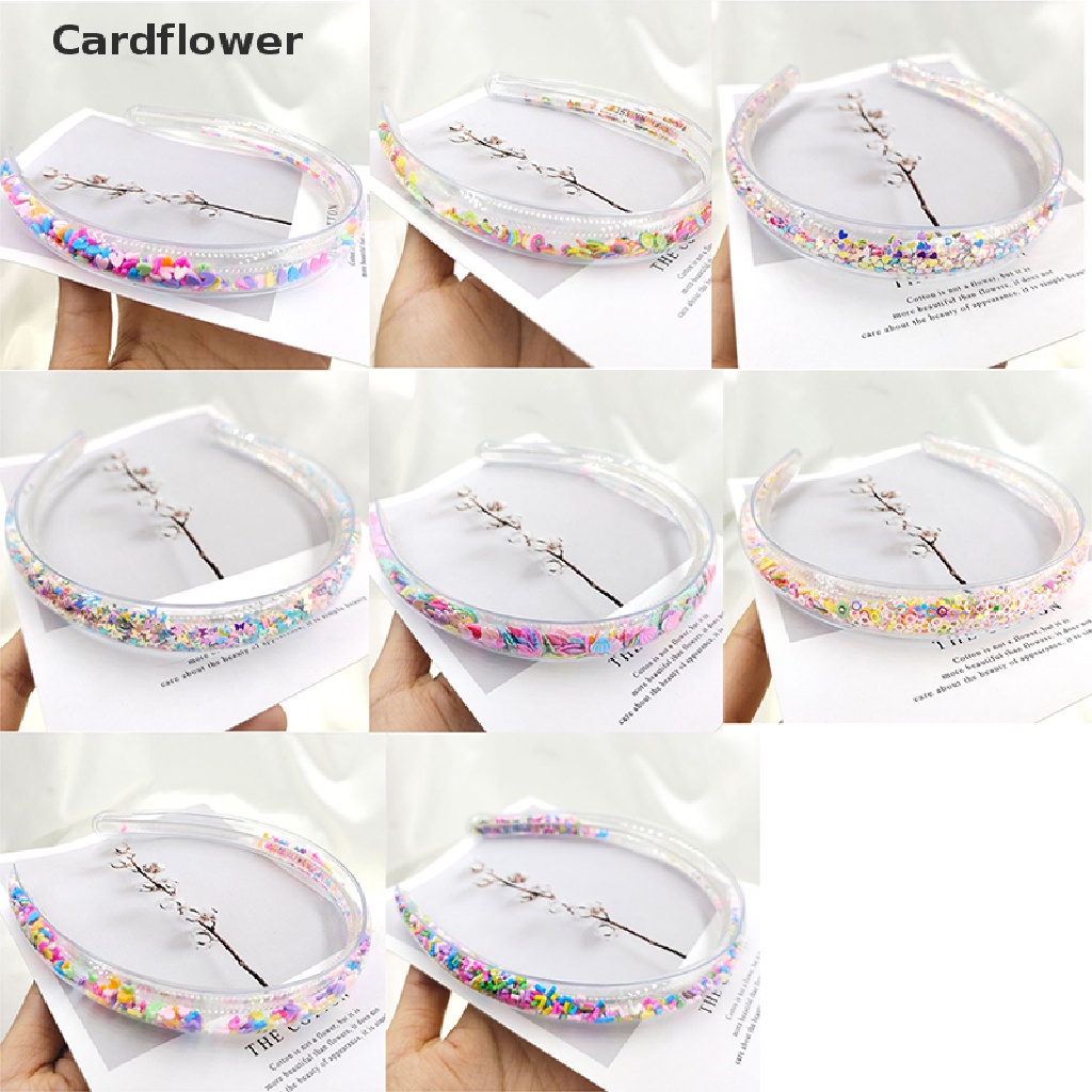 &lt; Cardflower &gt; Băng Đô Trong Suốt Có Cát Chảy Lấp Lánh Thời Trang Trẻ Em Đang Giảm Giá