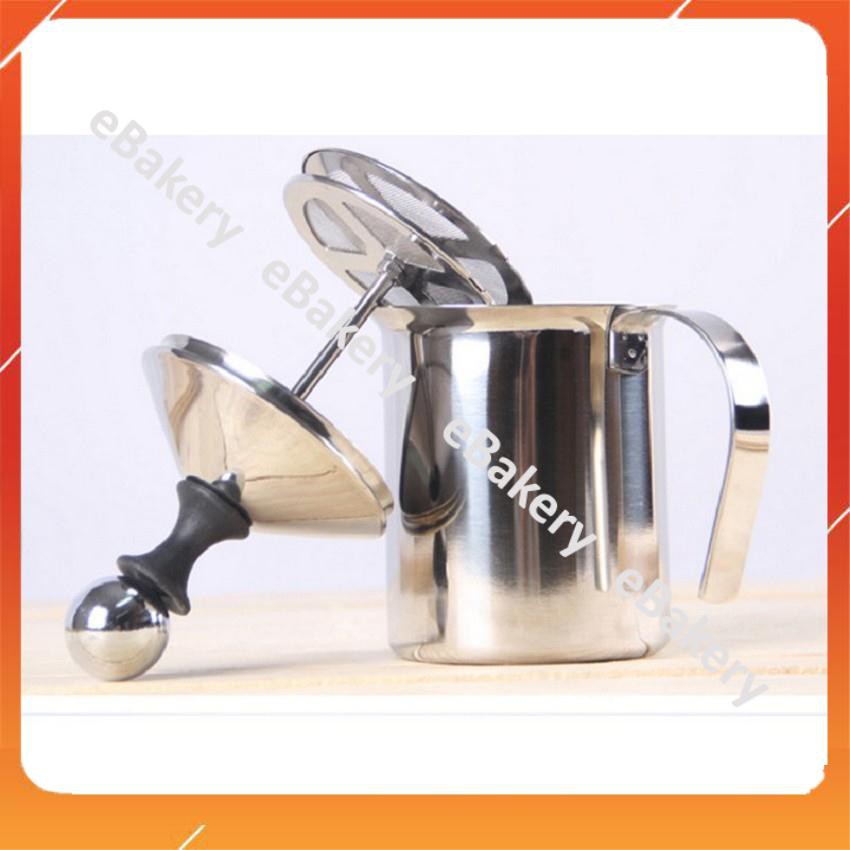 Ca đánh sữa lạnh, tạo bọt café, capuccino, latter art bằng inox cao cấp, siêu bền đẹp 400ml, 800ml  - eBakery