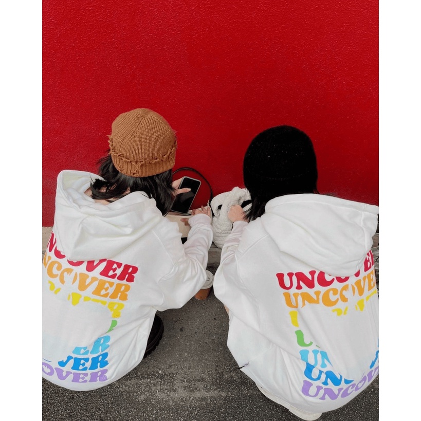 ÁO HOODIE NƯ HỌA TIẾT UNCOVER BẢY MÀU THỜI TRANG  ĐẸP SÀNH ĐIỆU FOM RỘNG PHỦ MÔNG