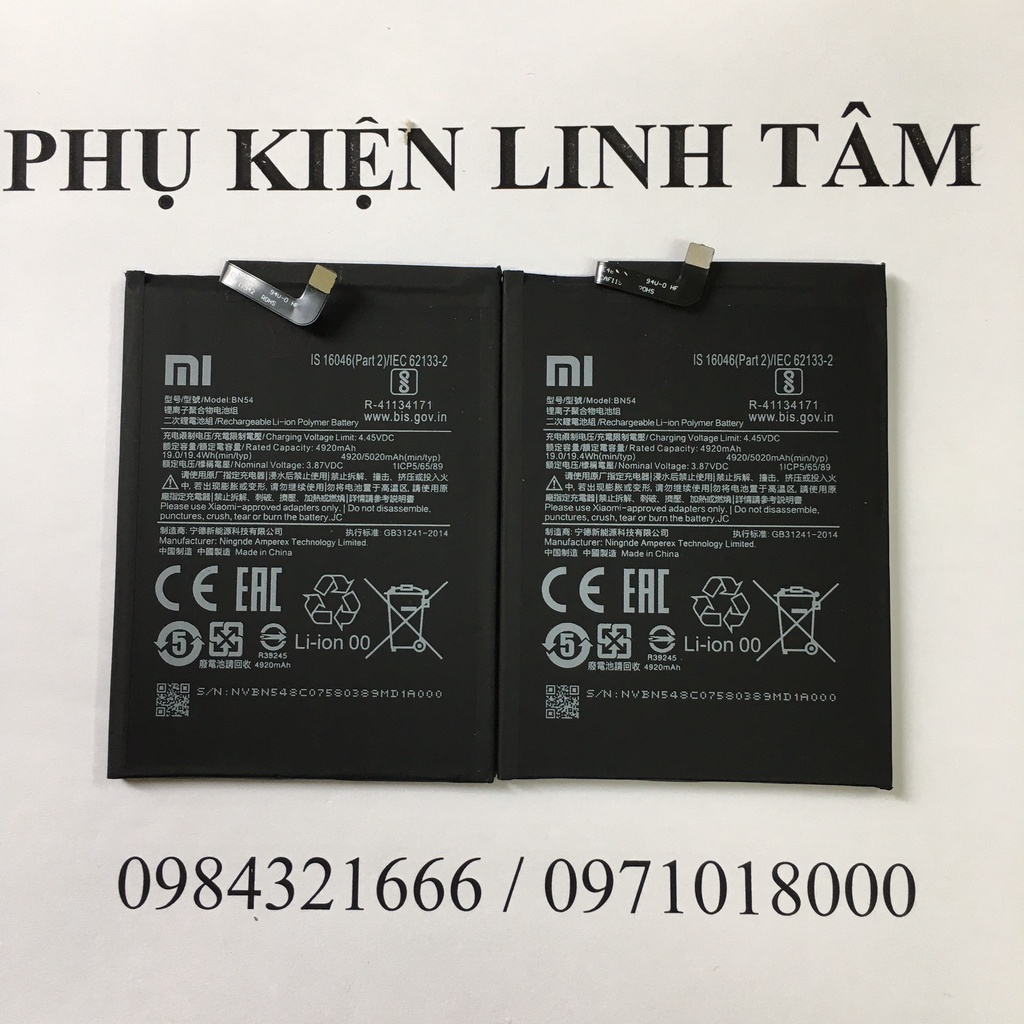 Pin zin Xiaomi Redmi Note 9, BN54