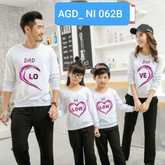 Áo nỉ gia đình phối trái tim yêu thương- MÃ AGD062