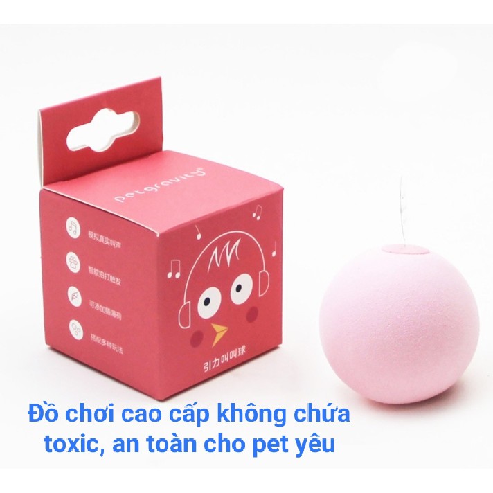 [Đẳng cấp] Banh đồ chơi cho mèo thương hiệu Pet Gravity - Phát ra âm thanh các loài côn trùng + thơm hương cỏ Catnip