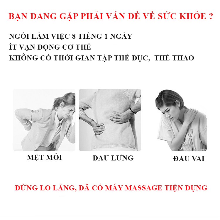 Đai massage vai, lưng, cổ, gáy nâng cao sức khỏe cho mọi người