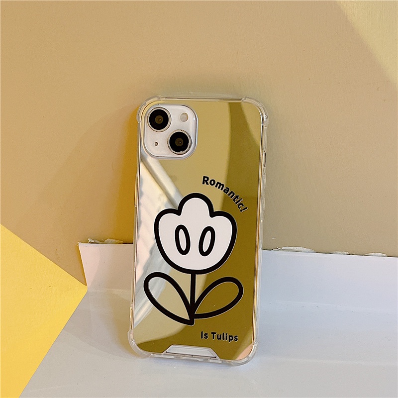 Ốp lưng iphone Ốp Điện Thoại Tráng Gương Họa Tiết Hoa Cho iPhone 13Promax 12 11 6/7/8 xr Dinuo case