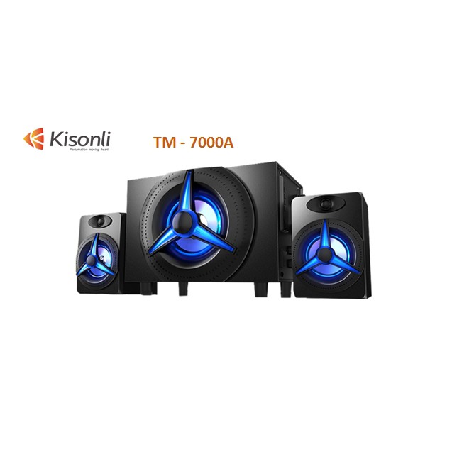 [Mã 77ELSALE hoàn 7% đơn 300K] Loa 2.1 Kisonli TM-7000A-Led RGB-Điện AC 220v