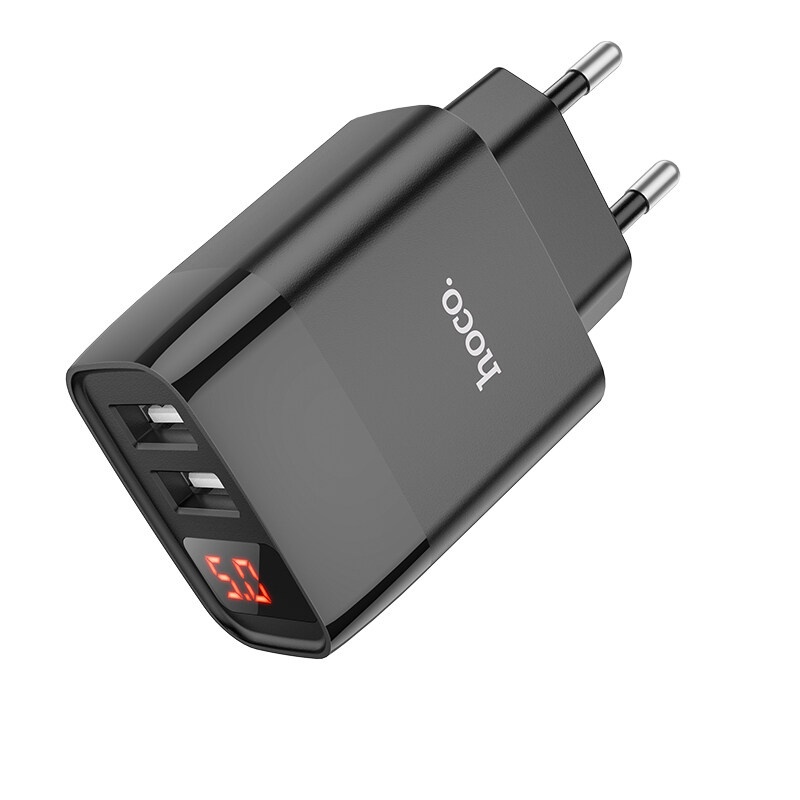 Sạc nhanh HOCO C86A 12W 5V2 4A cổng kép màn hình LED hiển thị kỹ thuật số cho Xiaomi