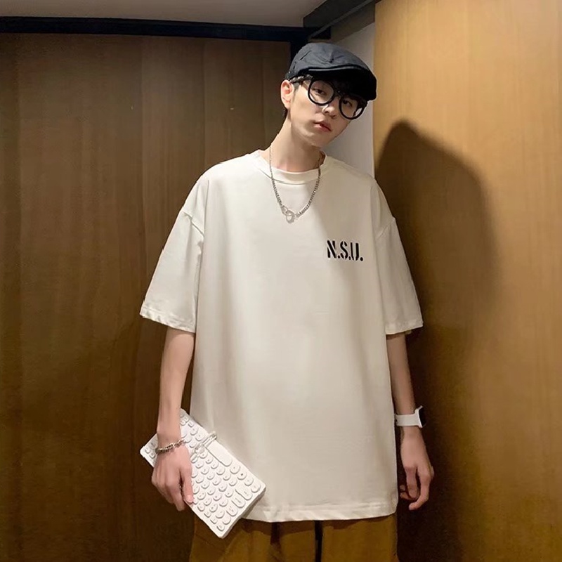 Áo Thun Tay Ngắn Dáng Rộng In Chữ Phong Cách Hip Hop Nhật Bản Thời Trang Mùa Hè Cho Nam Và Nữ size M-5XL