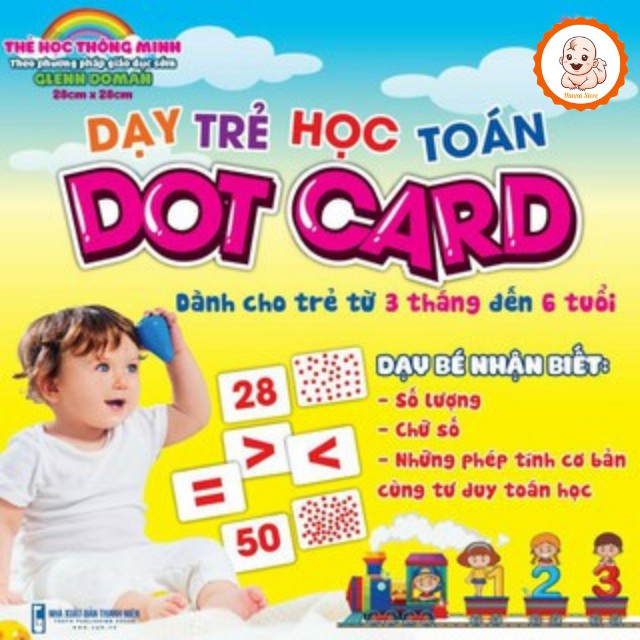 [Hàng Chuẩn Loại 1]Bộ Thẻ Học Toán Cho Bé 2,3,4,5,6 Tháng Tuổi-Chống Lóa+Khổ To 28x28cm, DOT Card For Baby Glenn Doman.