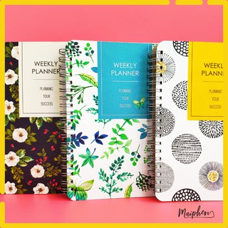 Sổ tay kế hoạch gáy lò xo dọc bìa đẹp dễ thương khổ A5 - Sổ Weekly Planner