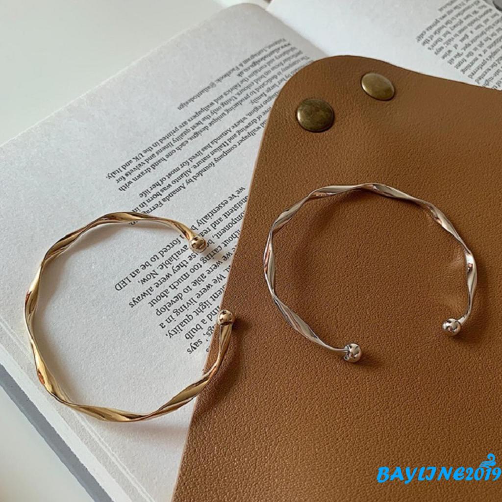 Vòng tay hở thiết kế màu trơn đơn giản cho nữ