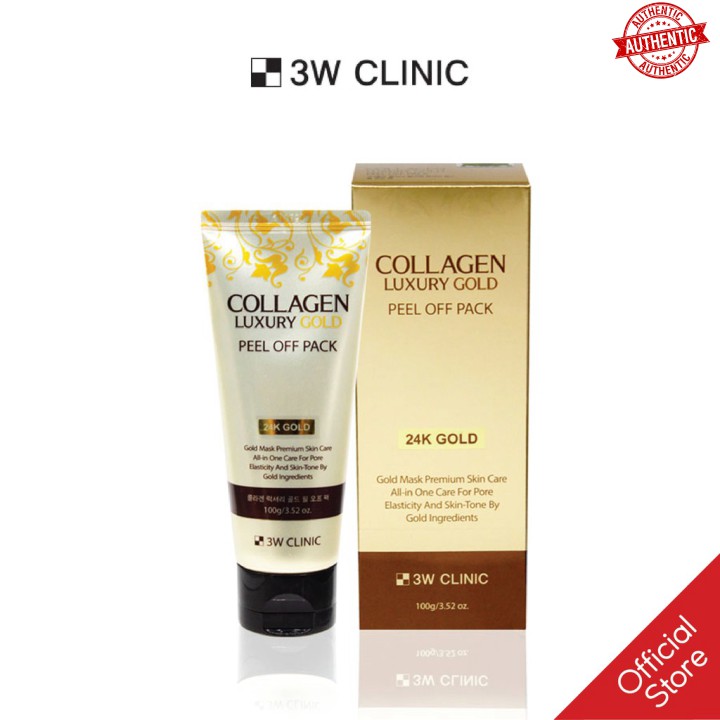 [Mã chiết khấu giảm giá mỹ phẩm chính hãng] Mặt Nạ Lột Tinh Chất Vàng 24K 3W CLinic Collagen & Luxury Gold Peel Off Pack