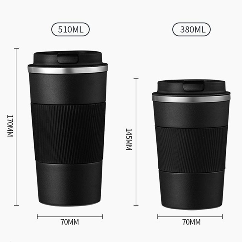 Double Stainless Steel Coffee Thermos Mug with Non-slip Case Car Vacuum Flask Travel Insulated Bottle