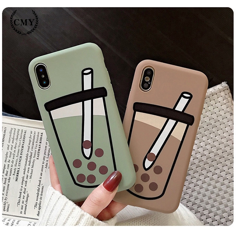 Ốp điện thoại in hình ly trà sữa trân châu cho iPhone11/11Pro 11pro Max X XR XS XS MAX 6 7 8 plus SE | BigBuy360 - bigbuy360.vn