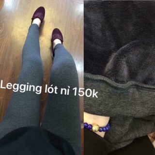 Legging bầu lót lông