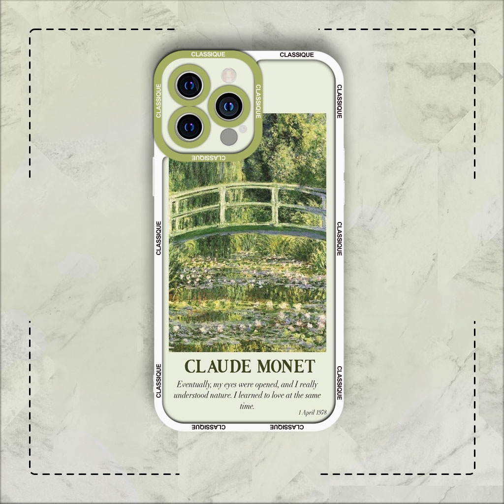 Ốp lưng iphone cạnh vuông JM Case Monet Cây cầu 6plus/6s/6splus/7/7plus/8/8plus/x/xs/11/12/pro/max/plus/promax