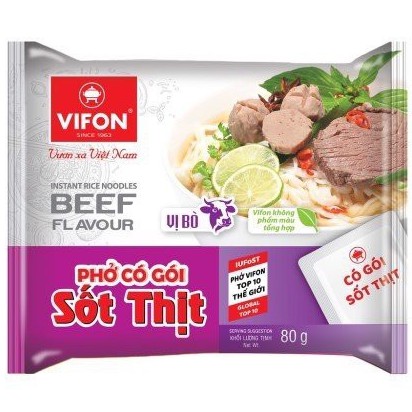 Phở Vifon bò / gà có gói sốt thịt 70g (đủ 2 vị best seller)