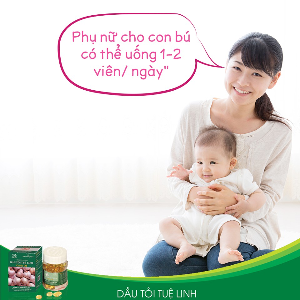 Dầu Tỏi Tuệ Linh Garlic Oil - Giảm mỡ máu, tăng sức đề kháng ( Lọ 100 viên )