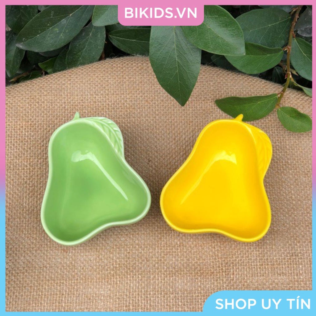 Bát ăn dặm sứ hình Lê viền ( nhiều màu )