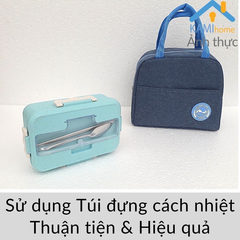 Hộp đựng cơm văn phòng ❤️Có Giá điện thoại❤️Loại 1 tầng 3 ngăn 750ml❤️chất liệu lúa mạch dùng Lò vi sóng mã 21014