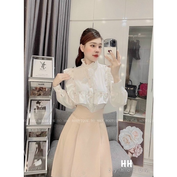 Áo Sơ Mi Lụa Nữa Cổ Nơ Tay Bồng | BigBuy360 - bigbuy360.vn