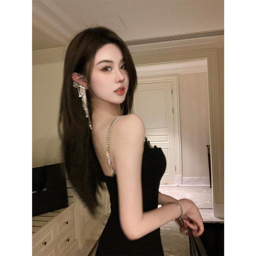 Đầm Dài Hai Dây Dáng Ôm Thời Trang Hàn Quốc Quyến Rũ Cho Nữ