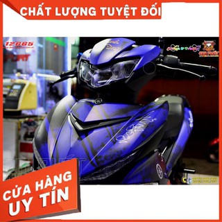 Tem Trùm Xe Exciter 150 Xanh Đen Cá Mập
