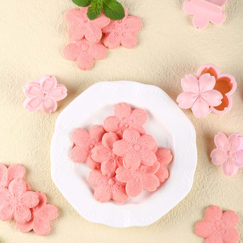 Khuôn Nhựa Nhấn Cắt Bánh Quy Hình Hoa Anh Đào