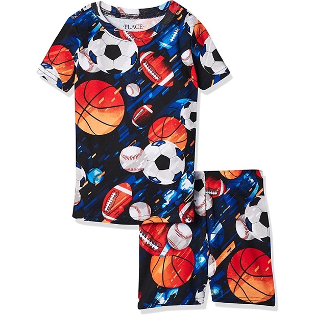 Quần Short Đùi Ngắn Cho Bé PLACE Hàng Xuất Dư Xịn Chất Mịn Đẹp 100% Cotton In Hình Quả Bóng Dễ Thương