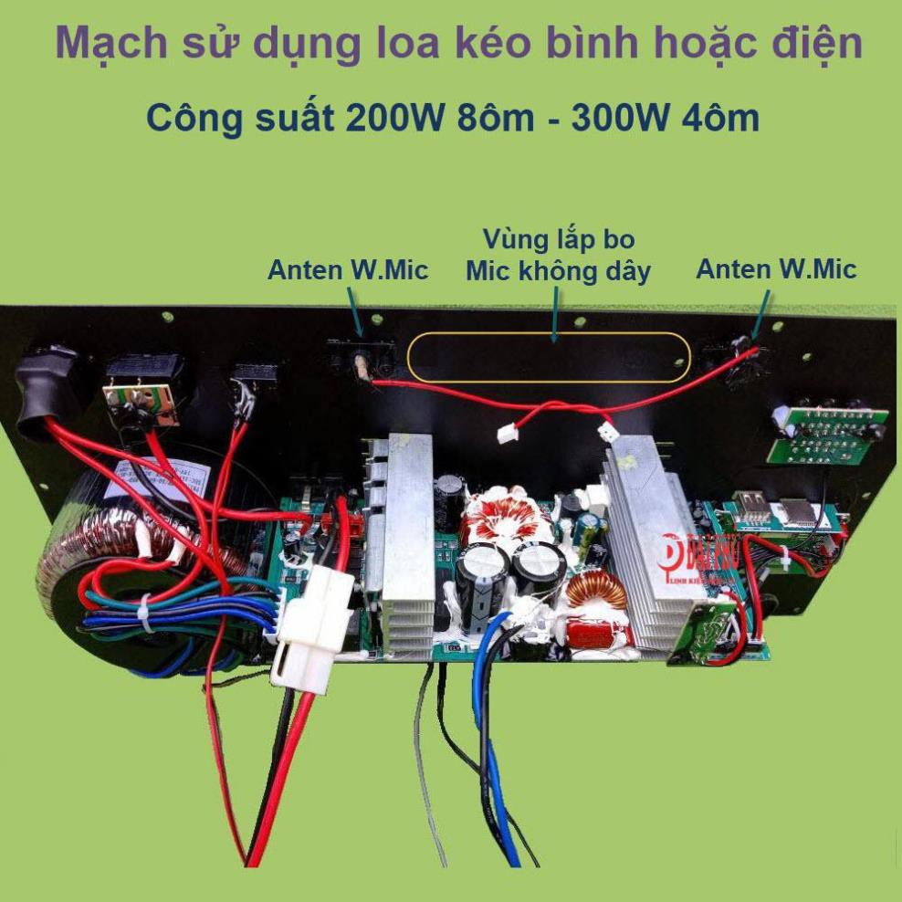 Combo Mạch loa kéo công suất lớn loa kéo 4 tấc đôi âm thanh uy lực nhất hiện nay