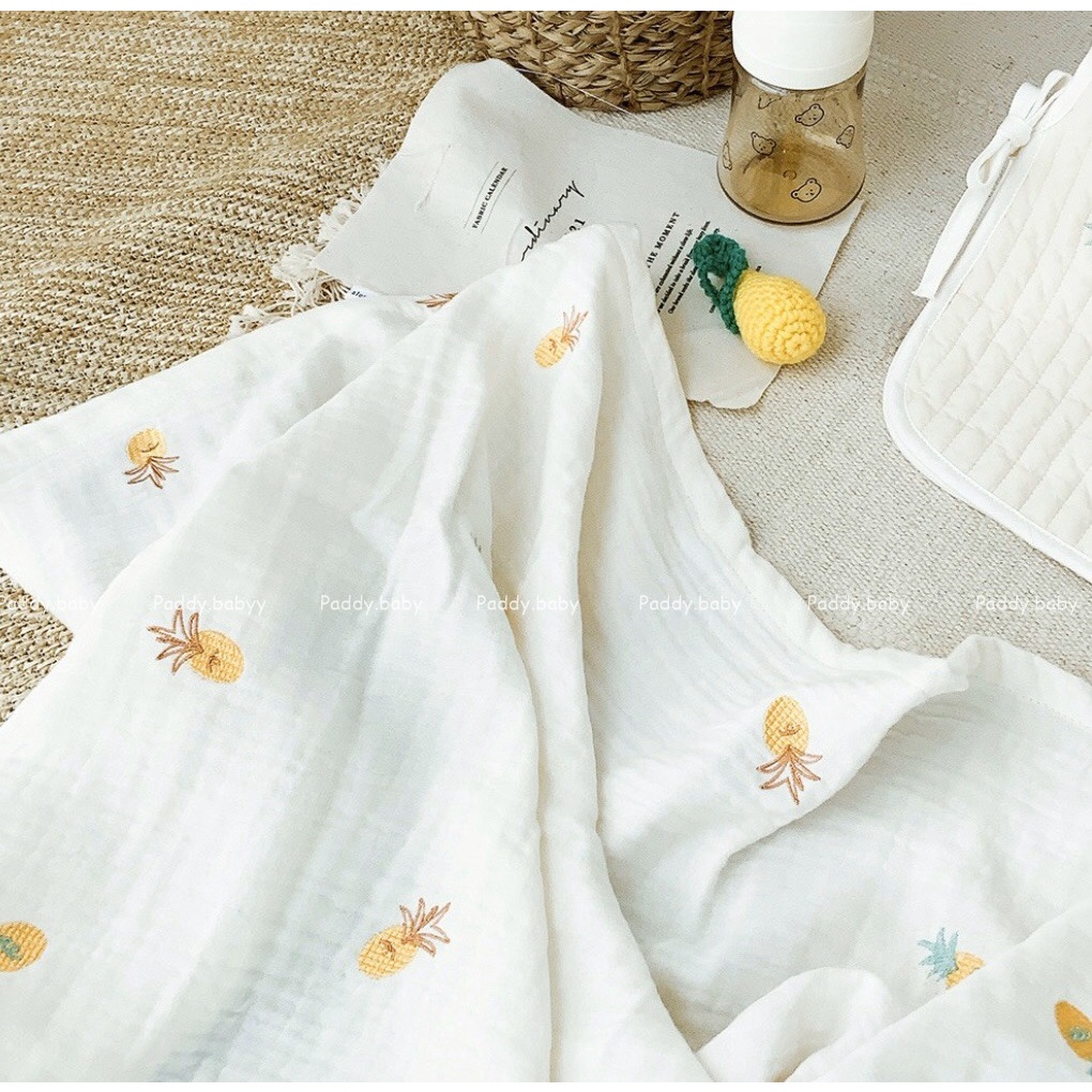 <Có sẵn> Chăn xô hè mới 𝗗𝗼𝘁𝘁𝗼𝗱𝗼𝘁 𝗛𝗮̀𝗻 𝗤𝘂𝗼̂́𝗰 thêu họa tiết cho bé
