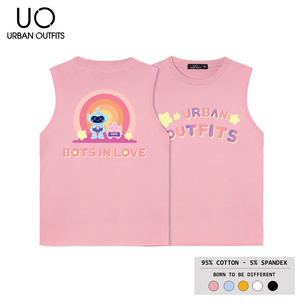 Áo Thun Ba Lỗ Nữ Nam URBAN OUTFITS In Bots In Love BLR03 Kiểu Tank Top Form Suông Sát Cotton 4 Chiều Local Brand