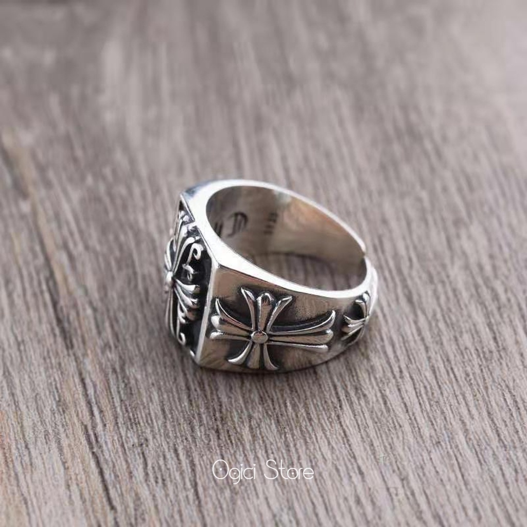 Nhẫn nam nữ thời trang, Nhẫn chữ thập vòng mở xu hướng cổ điển phong cách thời thượng, Cá tính, Unisex