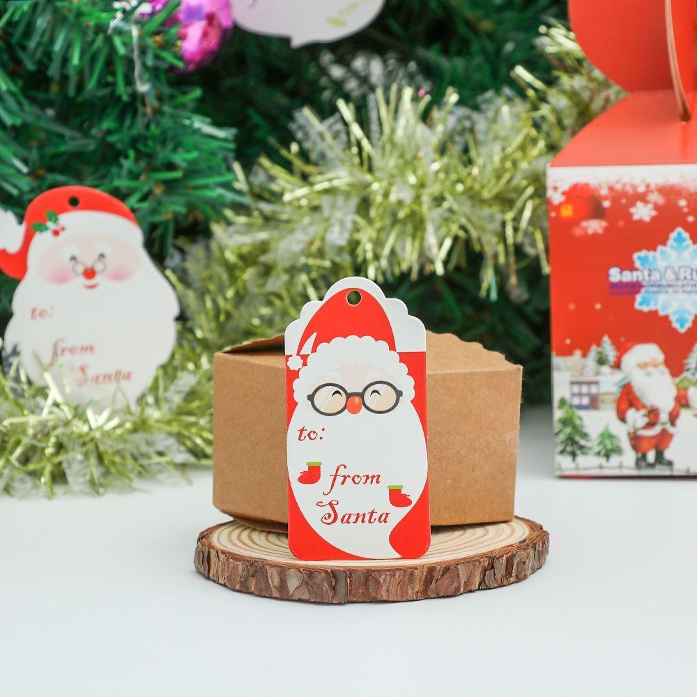 Set 1 / 60 Nhãn Dán Trang Trí Quà Tặng Bằng Giấy Kraft In Họa Tiết Ông Già Noel